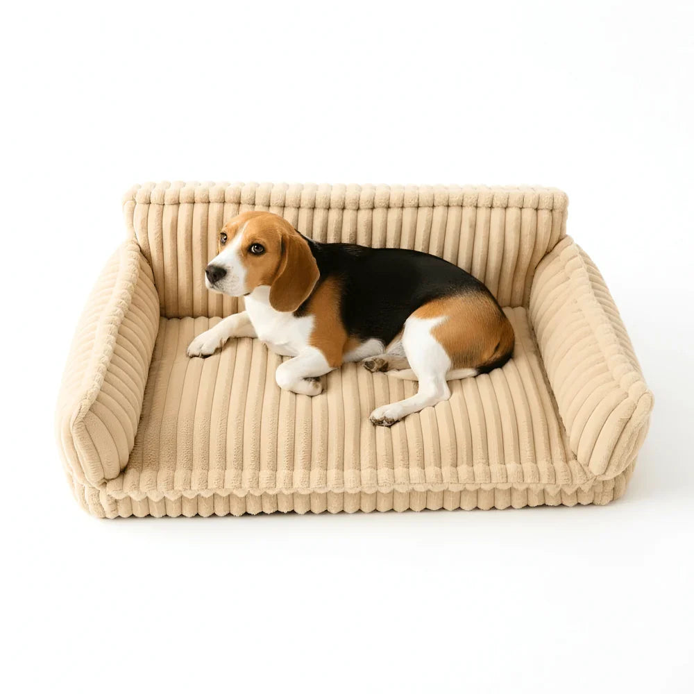 Pet Sofa Bed with Fleece Cover and Removable Washable Cushion