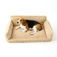 Pet Sofa Bed with Fleece Cover and Removable Washable Cushion