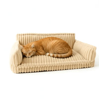 Pet Sofa Bed with Fleece Cover and Removable Washable Cushion