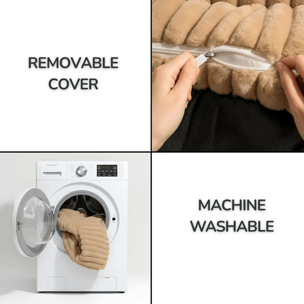 Pet Sofa Bed with Fleece Cover and Removable Washable Cushion