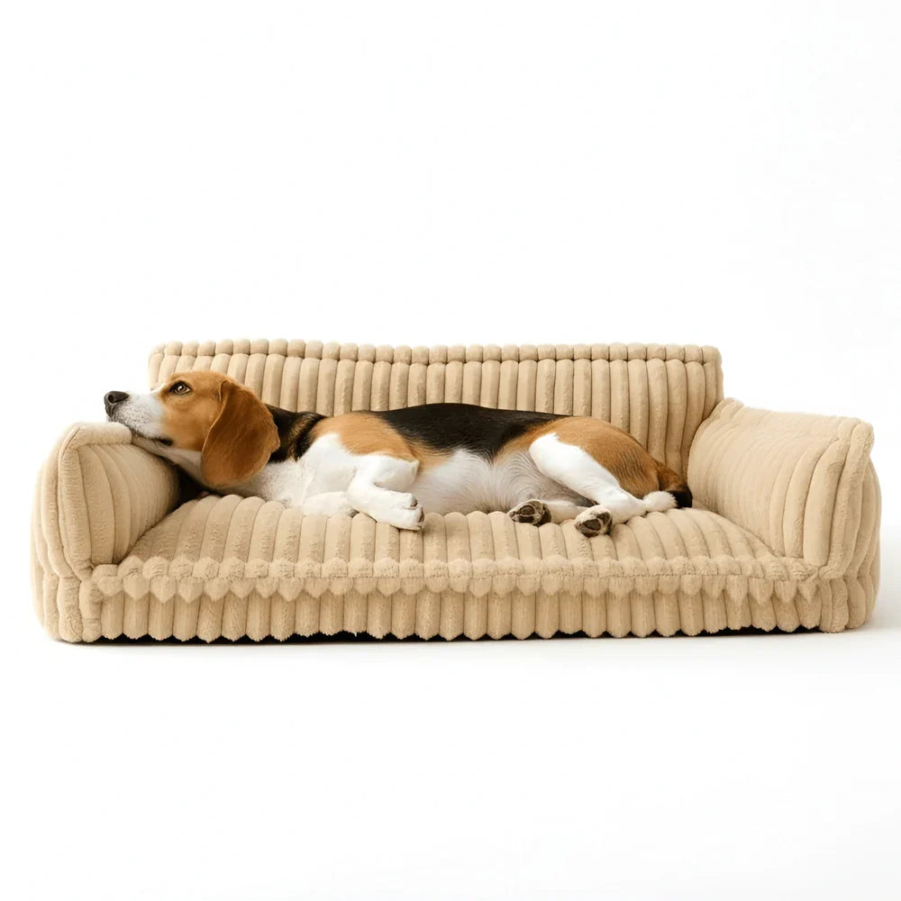 Pet Sofa Bed with Fleece Cover and Removable Washable Cushion