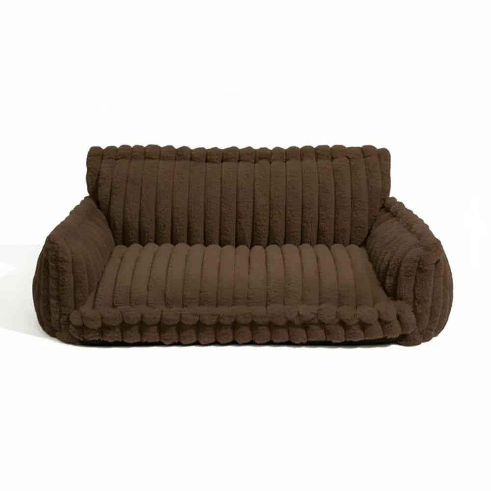 Pet Sofa Bed with Fleece Cover and Removable Washable Cushion