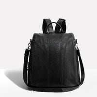 Leather Backpack with Convertible Strap and Anti Theft Design for Women