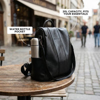 Leather Backpack with Convertible Strap and Anti Theft Design for Women