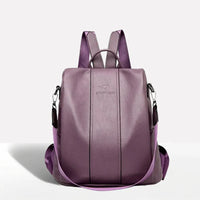 Leather Backpack with Convertible Strap and Anti Theft Design for Women