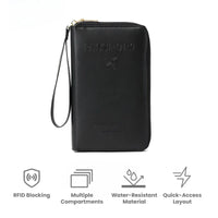 RFID Travel Passport Holder with Water Resistant PU Leather Design