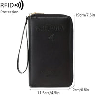 RFID Travel Passport Holder with Water Resistant PU Leather Design