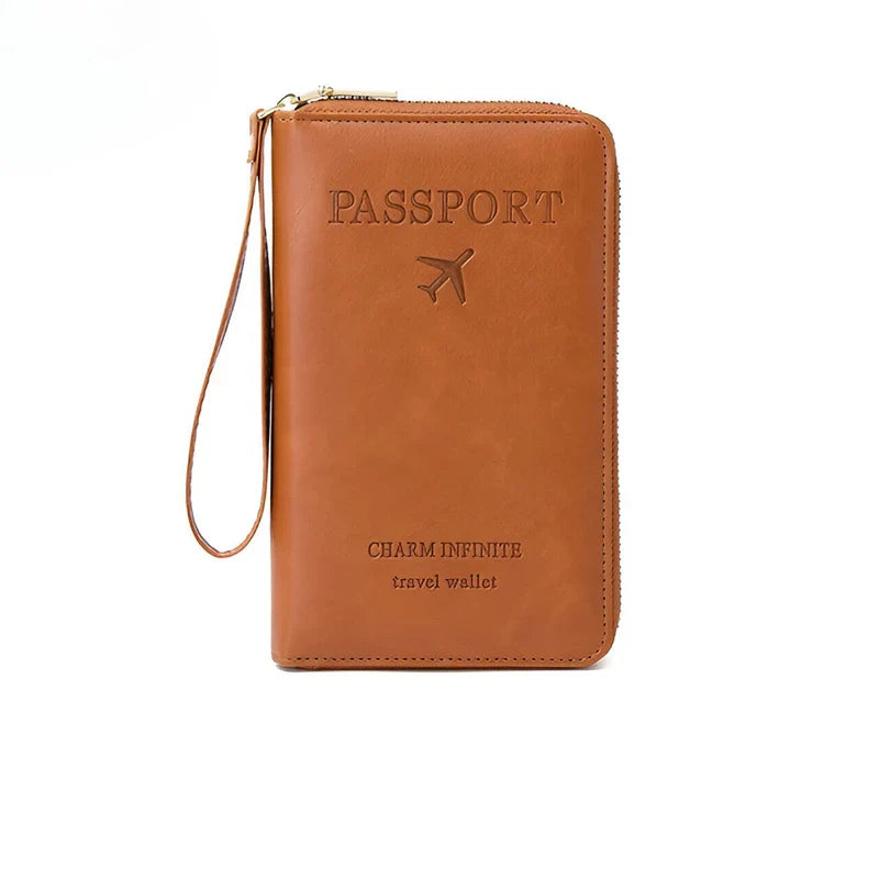 RFID Travel Passport Holder with Water Resistant PU Leather Design
