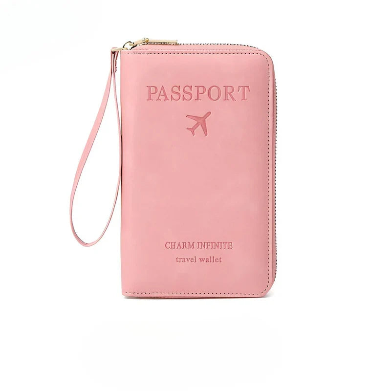 RFID Travel Passport Holder with Water Resistant PU Leather Design