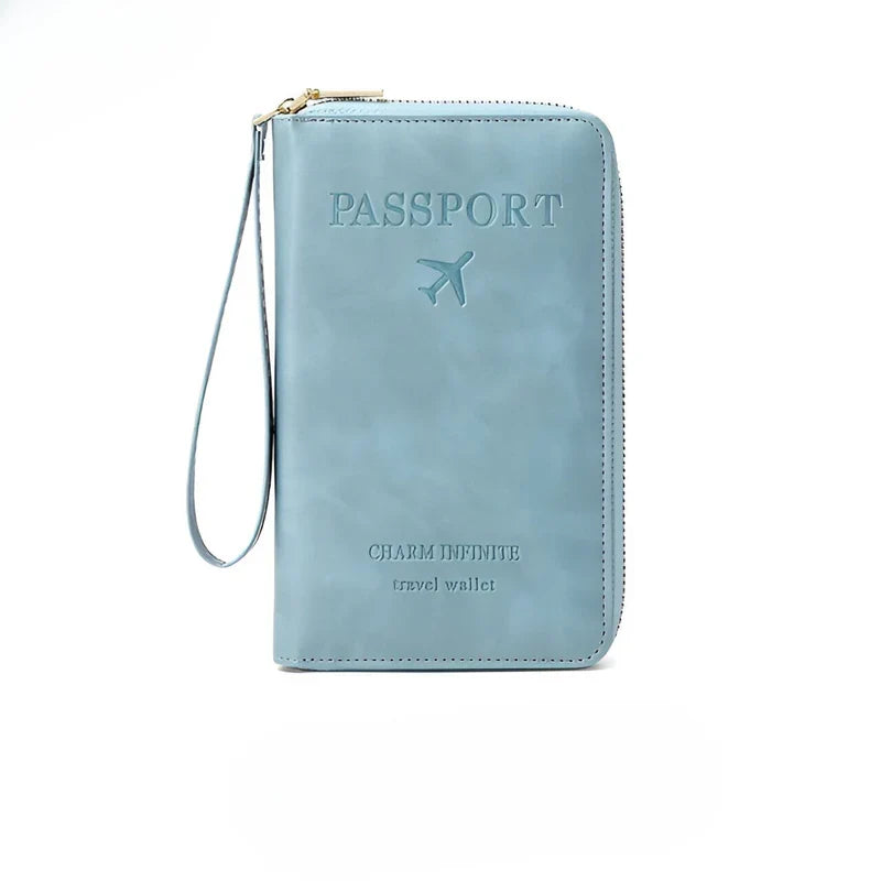 RFID Travel Passport Holder with Water Resistant PU Leather Design
