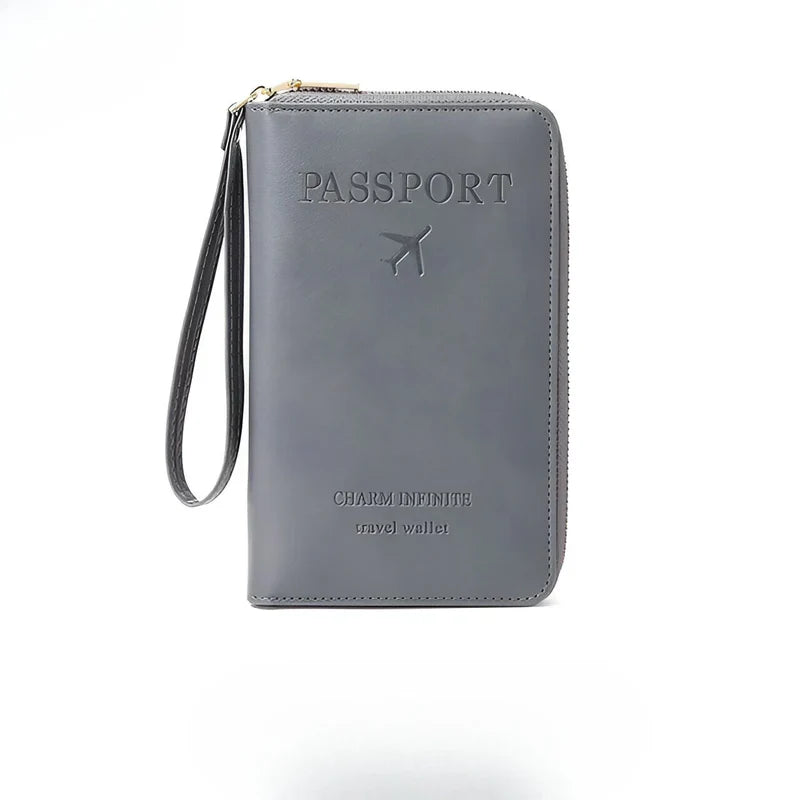 RFID Travel Passport Holder with Water Resistant PU Leather Design