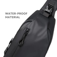 Shoulder Bag with Water Resistant Fabric and USB Charging Port