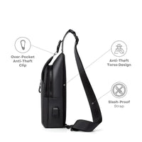 Shoulder Bag with Water Resistant Fabric and USB Charging Port