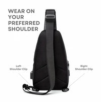 Shoulder Bag with Water Resistant Fabric and USB Charging Port