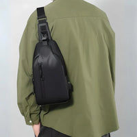 Shoulder Bag with Water Resistant Fabric and USB Charging Port