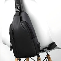 Shoulder Bag with Water Resistant Fabric and USB Charging Port