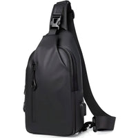 Shoulder Bag with Water Resistant Fabric and USB Charging Port