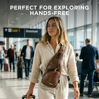 Leather Crossbody Bag with Anti Theft Design and d USB Port
