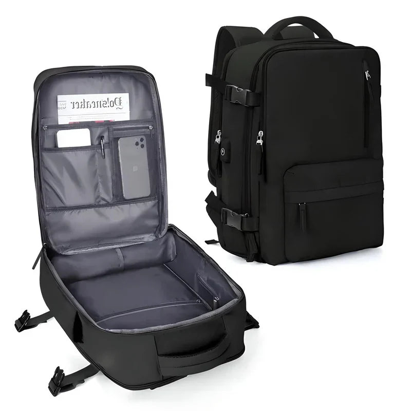 Expandable Carry On Travel Backpack with Flat Lay Packing Design