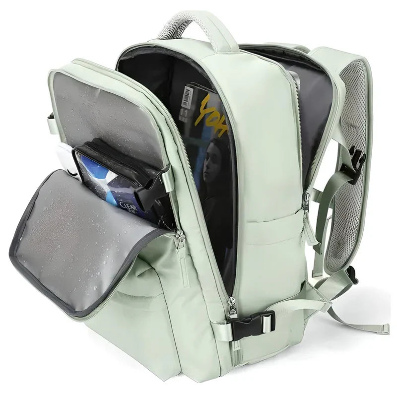 Expandable Carry On Travel Backpack with Flat Lay Packing Design
