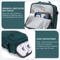 Expandable Carry On Travel Backpack with Flat Lay Packing Design