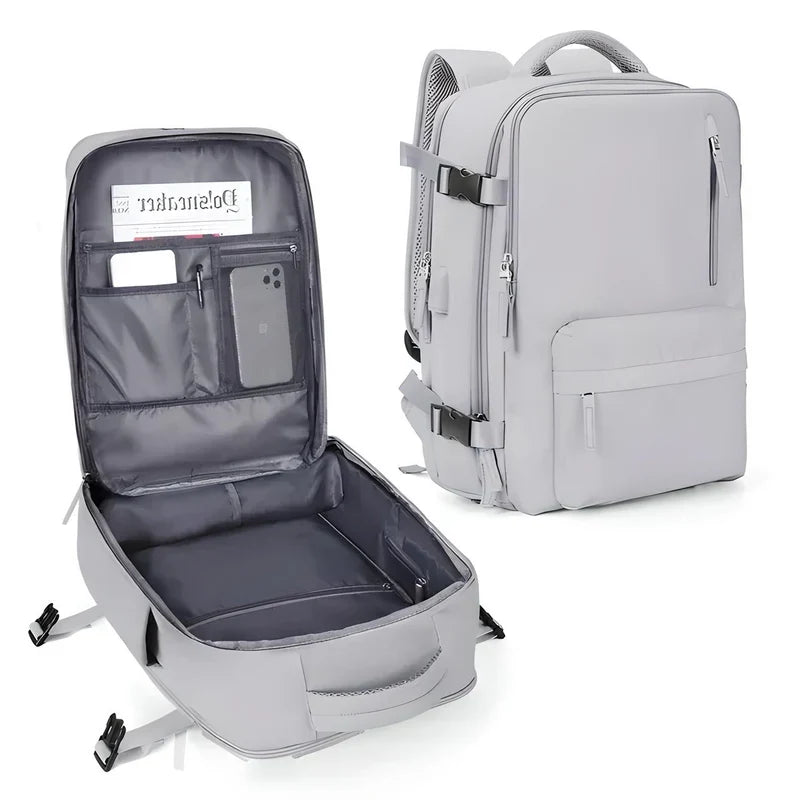 Expandable Carry On Travel Backpack with Flat Lay Packing Design