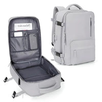Expandable Carry On Travel Backpack with Flat Lay Packing Design
