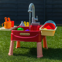 Kids Pretend Play Kitchen Set with Sink, Storage and Accessories