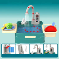 Kids Pretend Play Kitchen Set with Sink, Storage and Accessories