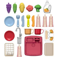 Kids Pretend Play Kitchen Set with Sink, Storage and Accessories