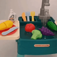 Kids Pretend Play Kitchen Set with Sink, Storage and Accessories