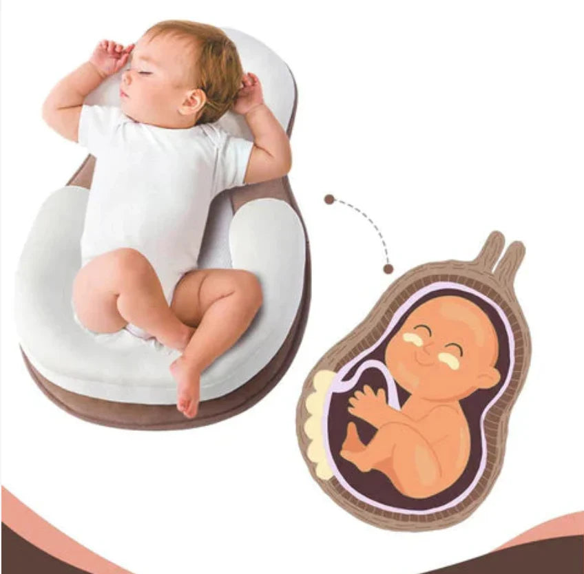 Baby Lounger with Contoured Headrest and Breathable Fabric Design