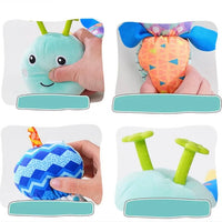 Baby Plush Caterpillar Toy with Music, Rattle and Crinkle Fabric