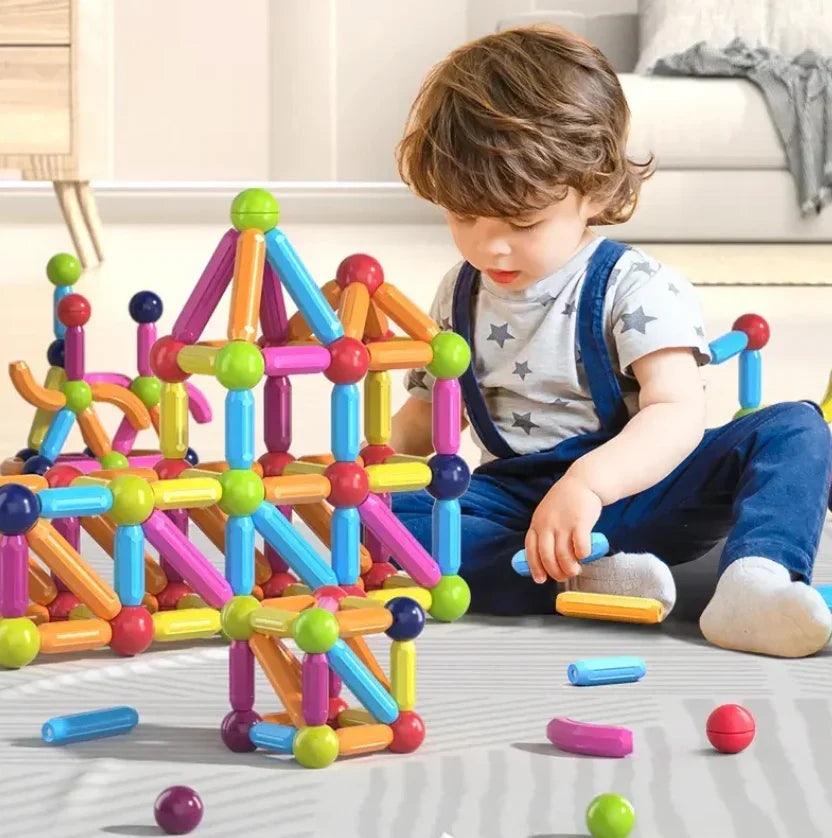 Magnetic Building Set for Kids with Rods and Balls Construction