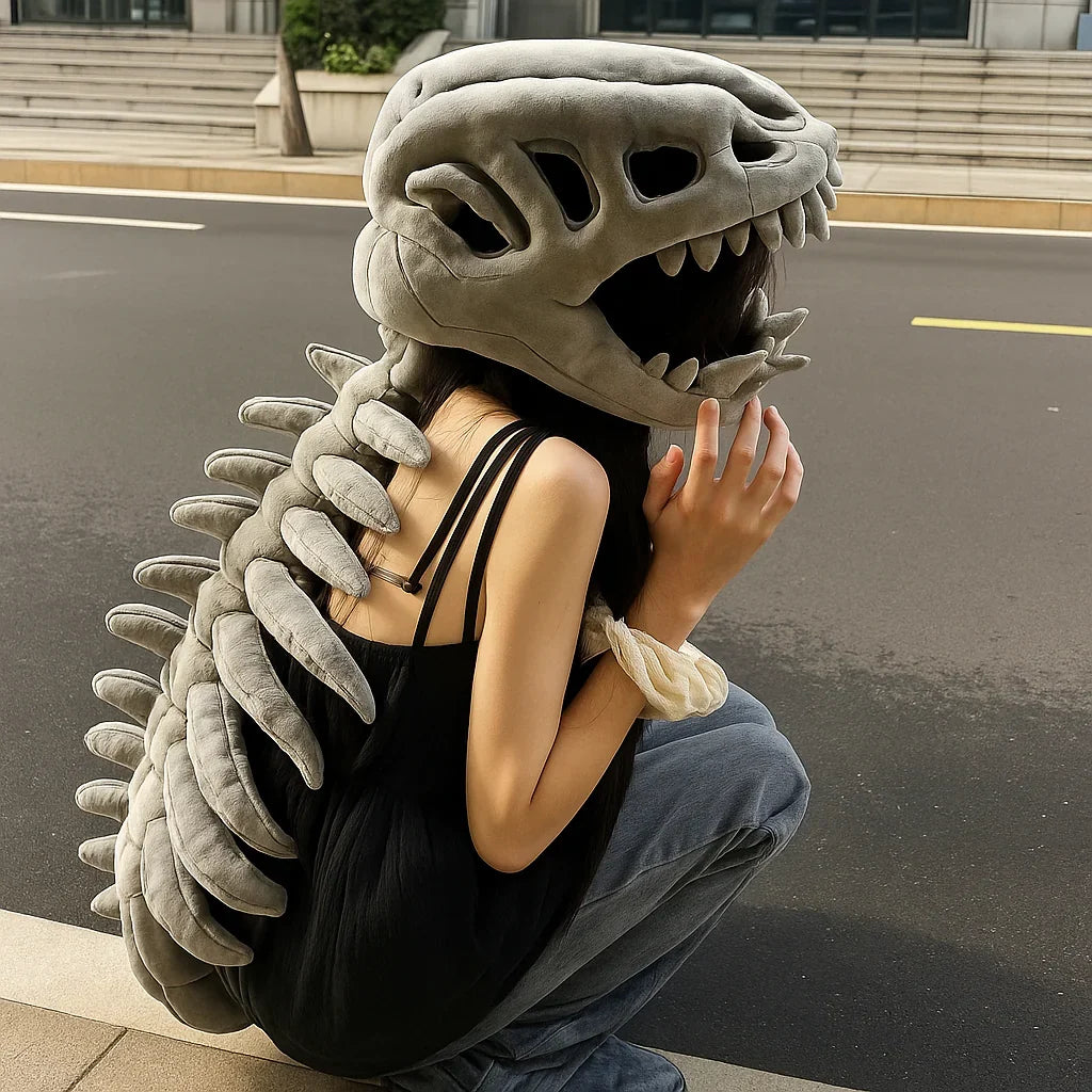 Dinosaur Skeleton Costume for Kids with Plush Adjustable Design
