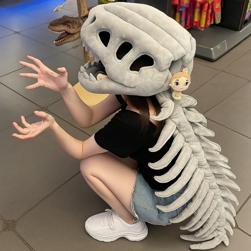 Dinosaur Skeleton Costume for Kids with Plush Adjustable Design