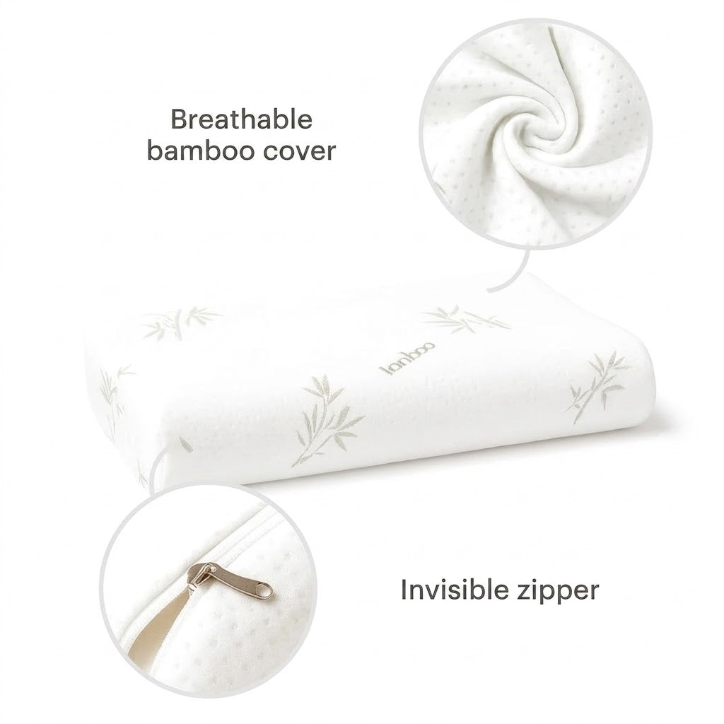 Memory Foam Bamboo Fiber Pillow Cervical Support