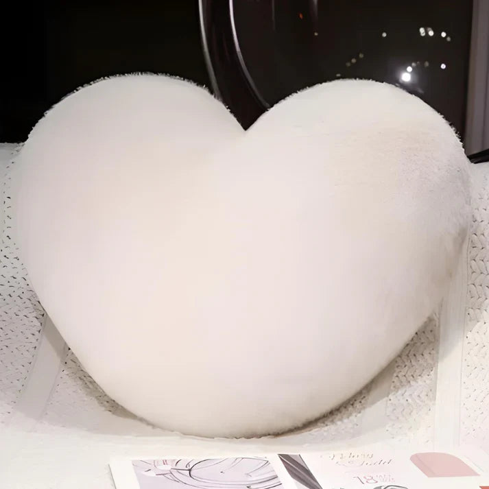 Decorative heart pillow soft faux fur