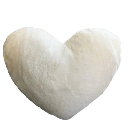 Decorative heart pillow soft faux fur