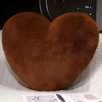 Decorative heart pillow soft faux fur
