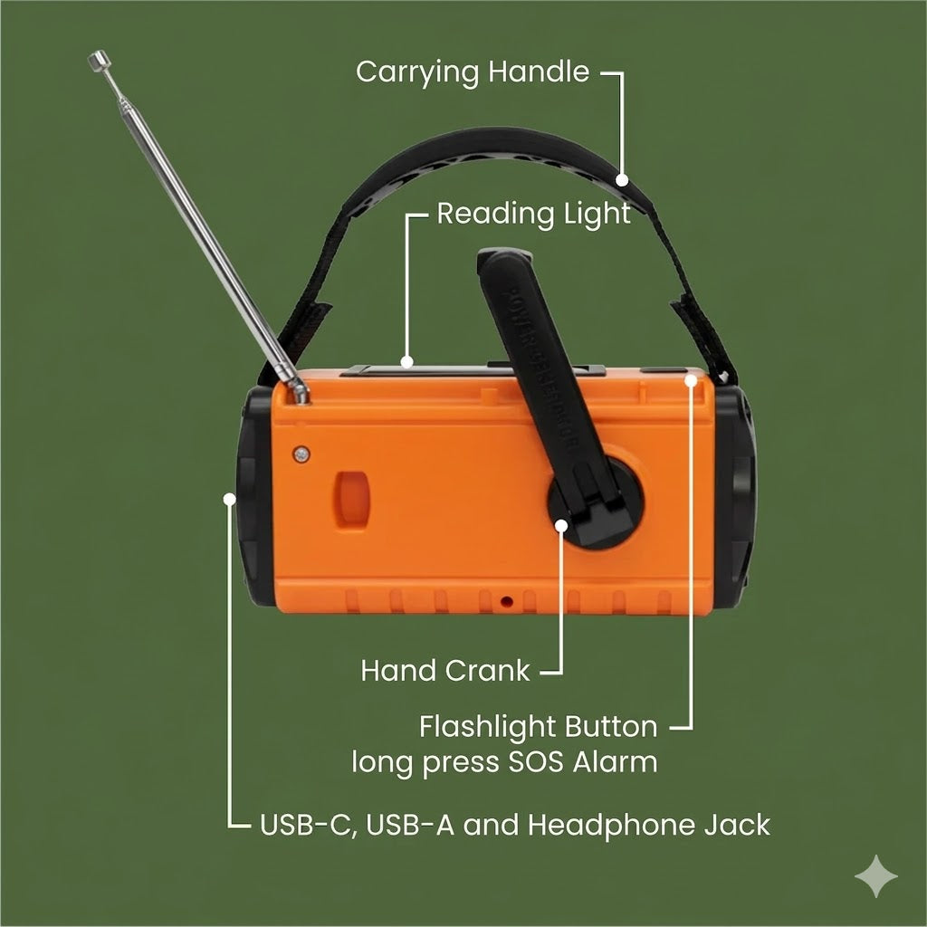 Obsetic Pro Emergency Solar and Hand Crank Radio
