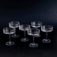 Obsetic Ribbed Coupe Cocktail Glasses Set of 6