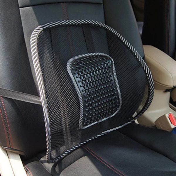 Lumbar Cushion for Car, Breathable Mesh Back Support with Massage Beads