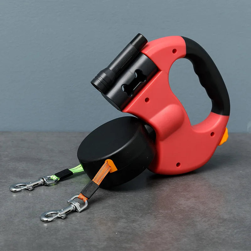 DualDog Retractable Double Dog Leash 360 Degree Rotation