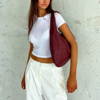 Structured Tote Bag, Textured Everyday Shoulder Bag