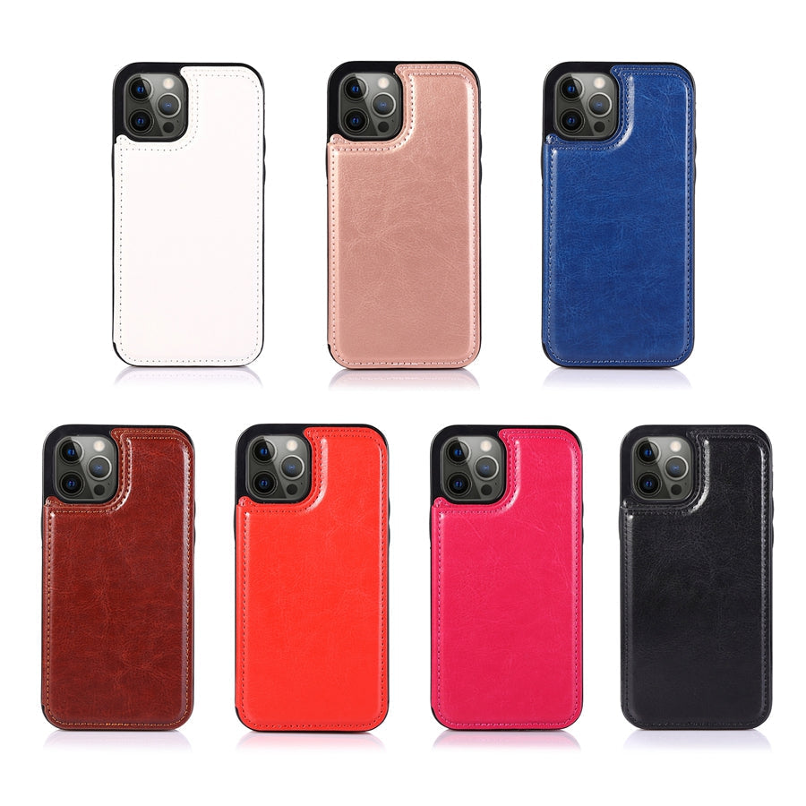 Leather Phone Case with Card Slots and Magnetic Closure
