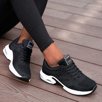 Cushioned Sneakers with Breathable Upper and Rubber Sole for Women