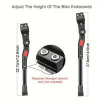 Adjustable Bicycle Kickstand, Robust Side Support for Stable Parking