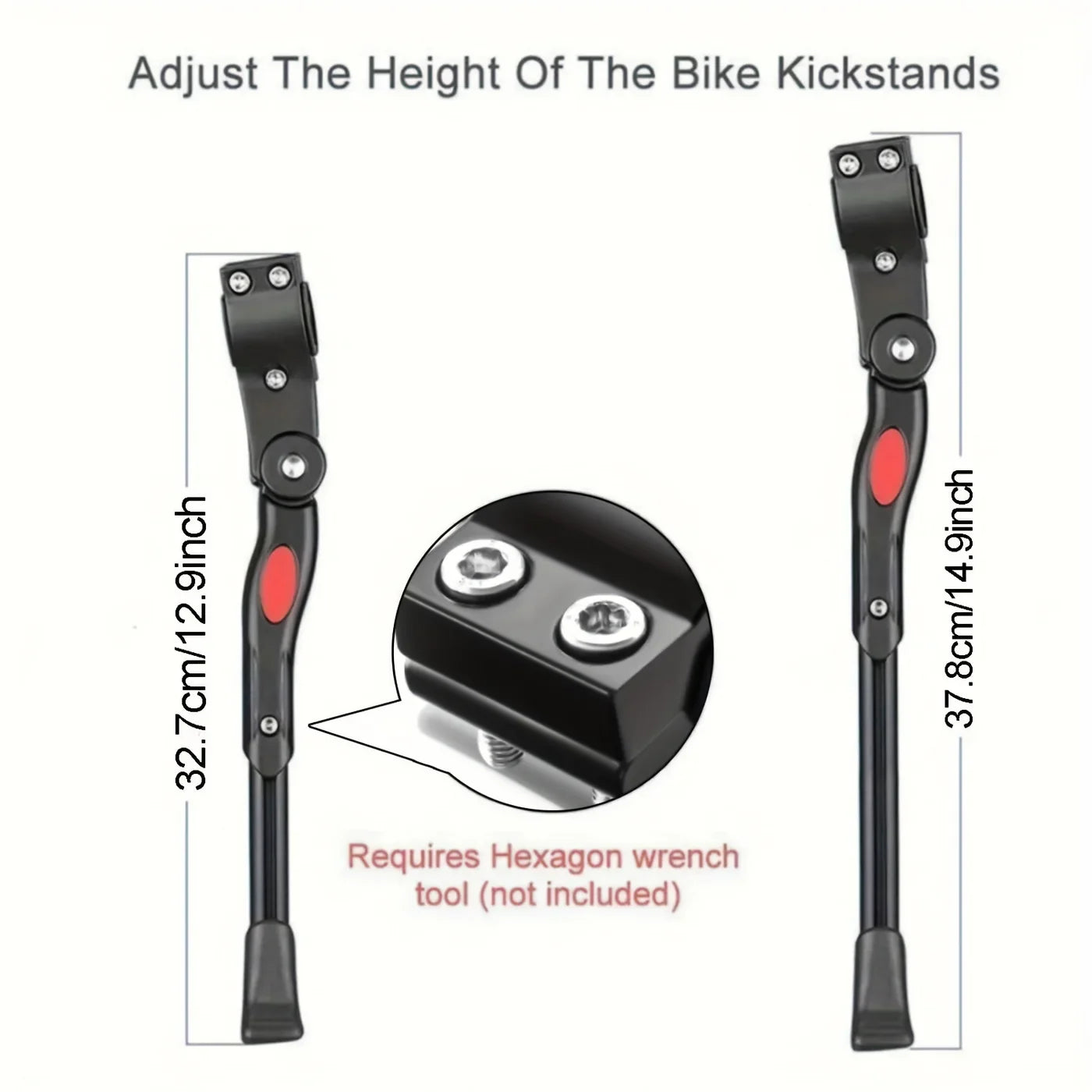 Adjustable Bicycle Kickstand, Robust Side Support for Stable Parking