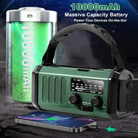 Emergency Radio with Flashlight, Solar and Hand Crank USB Charger